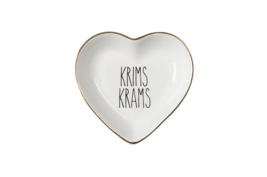 Love Plate KRIMS KRAMS, Porzellanherz, weiß