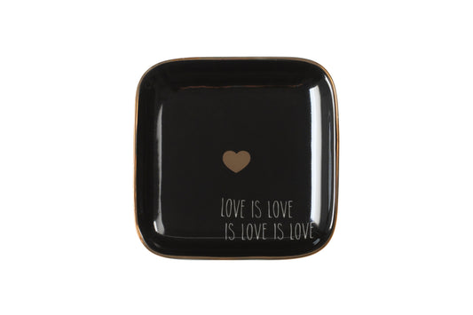 Love Plate LOVE IS LOVE, Dekoteller S, schwarz