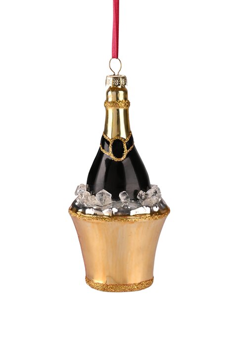 Hänger Champagner Flasche, Gold