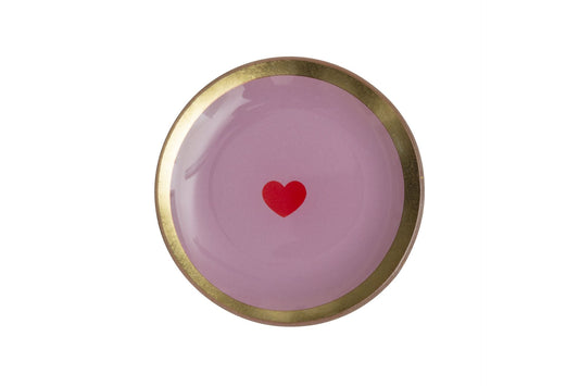 Love Plate HERZ  , Glasteller S, rund, rosa